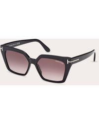 Tom Ford - Shiny & Rose Gradient Eco T-logo Cat-eye Sunglasses - Lyst