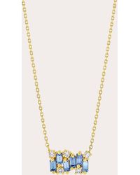 Suzanne Kalan - Shimmer Light Sapphire Mini Bar Pendant Necklace 18k Gold - Lyst