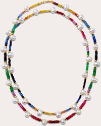 JIA JIA - Dark Sapphire & Pearl Beaded Double-strand Necklace 14k Gold - Lyst