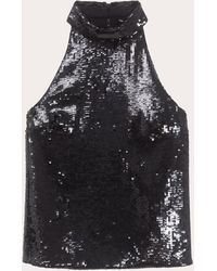 Theory - Sequin Roll-neck Halter Top - Lyst
