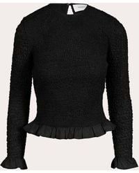 Merlette - Verdure Voile Smocked Ruffle Long-Sleeve Top - Lyst