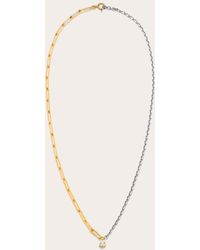 Yvonne Léon - Large Pear Diamond Two-tone Solitaire Necklace - Lyst