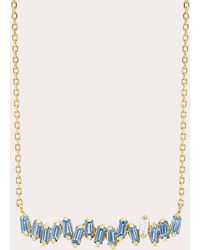 Suzanne Kalan - Bold Light Sapphire Bar Pendant Necklace 18k Gold - Lyst