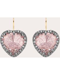 Larkspur & Hawk - Blush Foil Valentina 'i Love Ny' Button Earrings Sterling Silver - Lyst