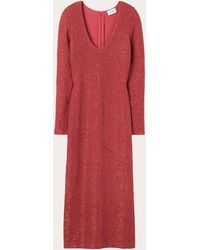 St. John - Sequin Knit Midi Dress - Lyst