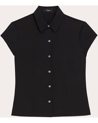 Theory - Silk Cap-sleeve Shirt - Lyst