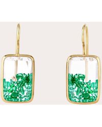 Moritz Glik - Ten Fourteen Petite Emerald Drop Earrings 18k Gold - Lyst
