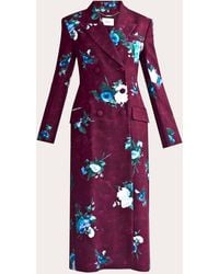 Erdem - Floral Double-Breasted Coat Viscose/Silk - Lyst