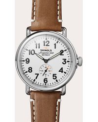 Shinola - Runwell 41mm Tan Leather-strap Watch - Lyst