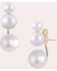 White/space - Space Pila Pearl Floater Ear Jackets 14k Gold - Lyst