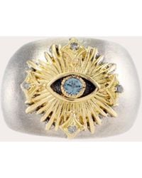 Armenta - Spinel & Diamond Two-Tone Evil Eye Dome Ring - Lyst