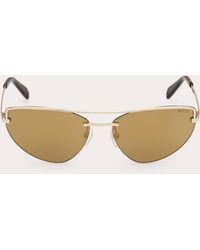 Emilio Pucci - Goldtone & Brown Mirror Cat-eye Sunglasses - Lyst
