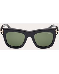 Emilio Pucci - Shiny Black & Green Square Sunglasses - Lyst
