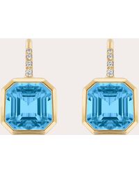 Goshwara - Diamond & Topaz Asscher-cut Drop Earrings 18k Gold - Lyst