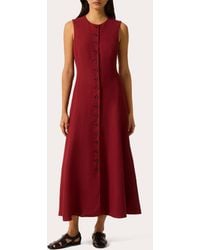 Argent - Carroll Linen-Blend Button Maxi Dress - Lyst
