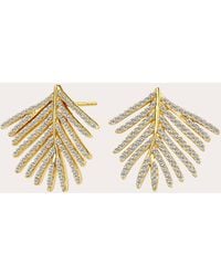 Syna - Diamond Jardin Palm Leaf Drop Earrings - Lyst