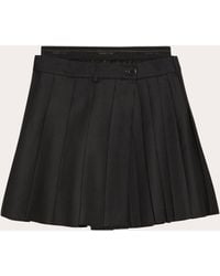 Helmut Lang - Pleated Wool Twill Layered Wrap Skort - Lyst