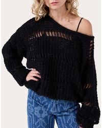 Hayley Menzies - Gwen Open-Knit Wool Off-Shoulder Sweater - Lyst