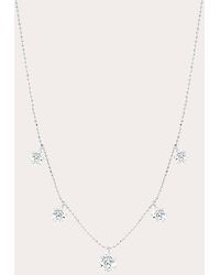 Graziela Gems - 18k White Gold Large Floating Diamond Station Necklace - Lyst