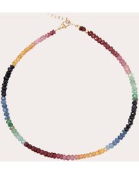 JIA JIA - Dark Sapphire Beaded Anklet 14k Gold - Lyst