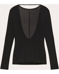Helmut Lang - Stretch Jersey Draped Cowl Back Top - Lyst