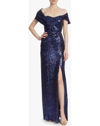 badgley mischka asymmetrical wrap gown