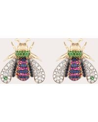 Nelly Rojas - Sapphire & Tsavorite 18K Vespa Stud Earrings - Lyst