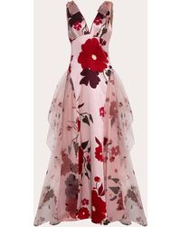 Estefania - Cherry Blossom Silk Maxi Dress - Lyst