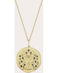 Charms Company - Sapphire Virgo Zodiac Pendant Necklace - Lyst