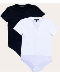 Santicler - Nora Organic Cotton V Neck Bodysuit Set Cotton/nylon/elastane - Lyst