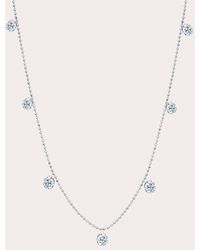Graziela Gems - 18k White Gold Small Floating Diamond Station Necklace - Lyst