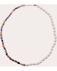 JIA JIA - Faceted Rainbow Sapphire & Freshwater Pearl Union Necklace - Lyst