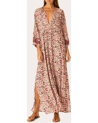 Natalie Martin - Sammie Floral Pleated Button-Front Maxi Dress - Lyst