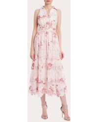 Badgley Mischka - Sleeveless Floral Lace Shirt Dress - Lyst
