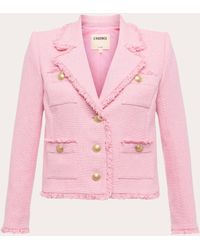 L'Agence - Sylvia Tweed Collared Crop Jacket - Lyst