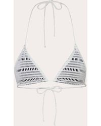 Verde Limon - Moa Geometric Mesh Triangle Bikini Top - Lyst