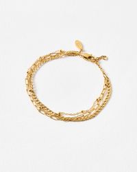 Oliver Bonas - Celine Tone Waterproof Triple Row Chain Bracelet - Lyst