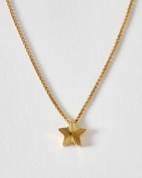 Oliver Bonas - Finley Tone Waterproof Etched Star Reversible Pendant Necklace - Lyst