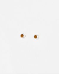 Oliver Bonas - Nettie Tiger's Eye Mini Stud Earrings - Lyst