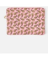 Oliver Bonas - Pink Snow Leopard Laptop Case - Lyst