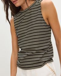 Oliver Bonas - & White Sparkle Striped Ribbed Vest Top, Size 6 - Lyst
