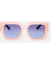 Oliver Bonas - Peach & Green Oversized Square Sunglasses - Lyst