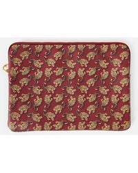 Oliver Bonas - Burgundy Snow Leopard Laptop Case - Lyst