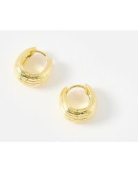 Oliver Bonas - Ciara Textured Chunky Hoop Earrings Large - Lyst