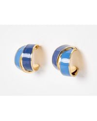 Oliver Bonas - Payson Double Row Enamel Hoop Earrings - Lyst