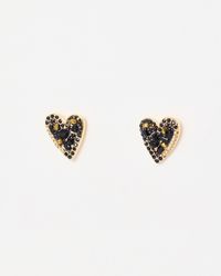 Oliver Bonas - Becca Stone Cluster Statement Heart Stud Earrings - Lyst
