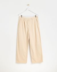 Oliver Bonas - Ecru Cream Corduroy Wide Leg Trousers, Size 8 - Lyst