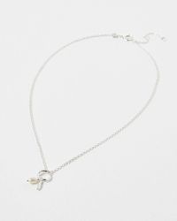Oliver Bonas - Aadi Molten Forms Pearl Silver Pendant Necklace - Lyst