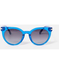 Oliver Bonas - Crystal & Faux Tortoiseshell Preppy Acetate Sunglasses - Lyst