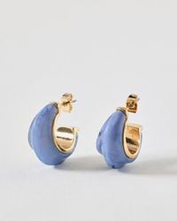 Oliver Bonas - Bessie Resin & Gold Tone Hoop Earrings - Lyst